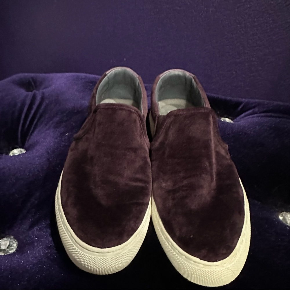 Skechers Vaso 49933 Burgandy Purple Velvet Casual Memory Foam Slip Ons 9.5 - Picture 1 of 14